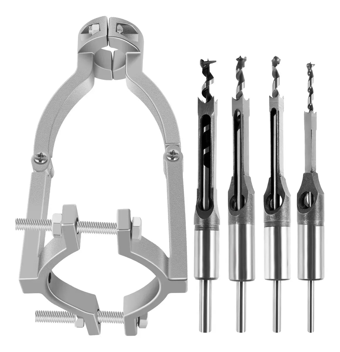 ADAPTADOR Y SET X4 BROCAS CUADRADAS PARA MADERA